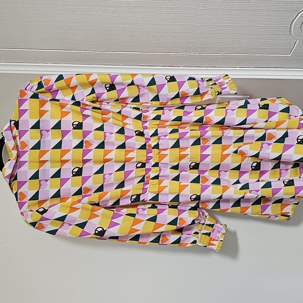 River Island Peace & Heart Print Button Down Dress Size 4 - Picture 7 of 9